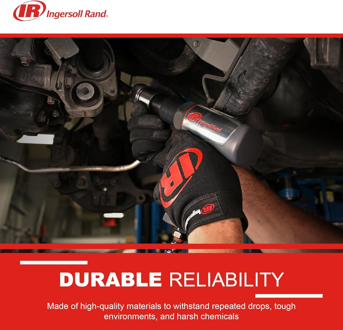 Ingersoll Rand 123MAXK anti-vibration mechanism reduces tool vibration for smoother use.