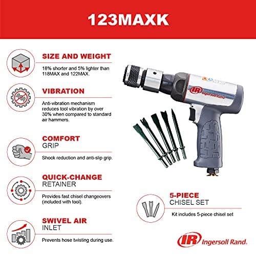 Ingersoll Rand 123MAXK heavy-duty construction stands up to tough environments for lasting reliability.