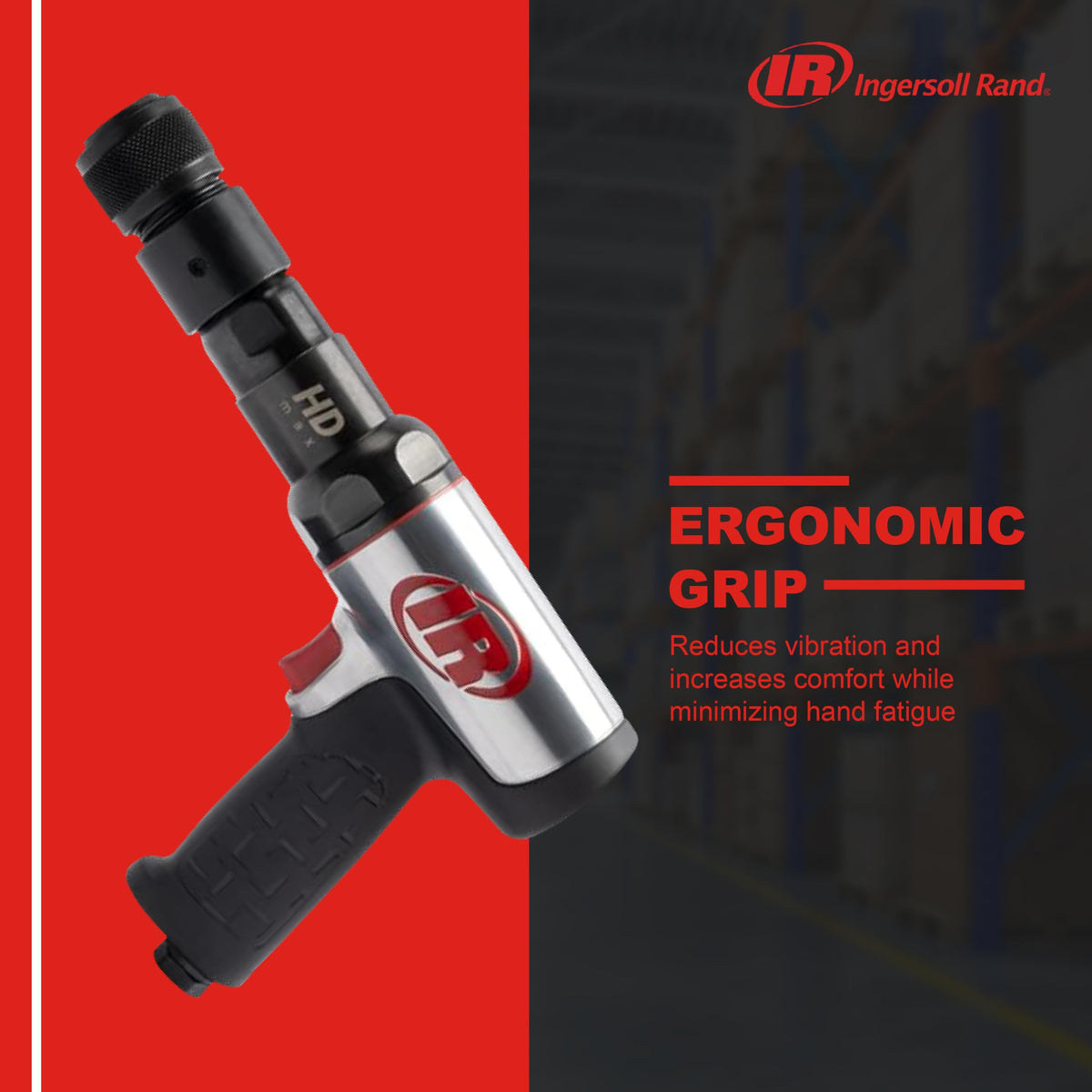 Ingersoll Rand 135MAXK featherable trigger delivers precise control for varied tasks.
