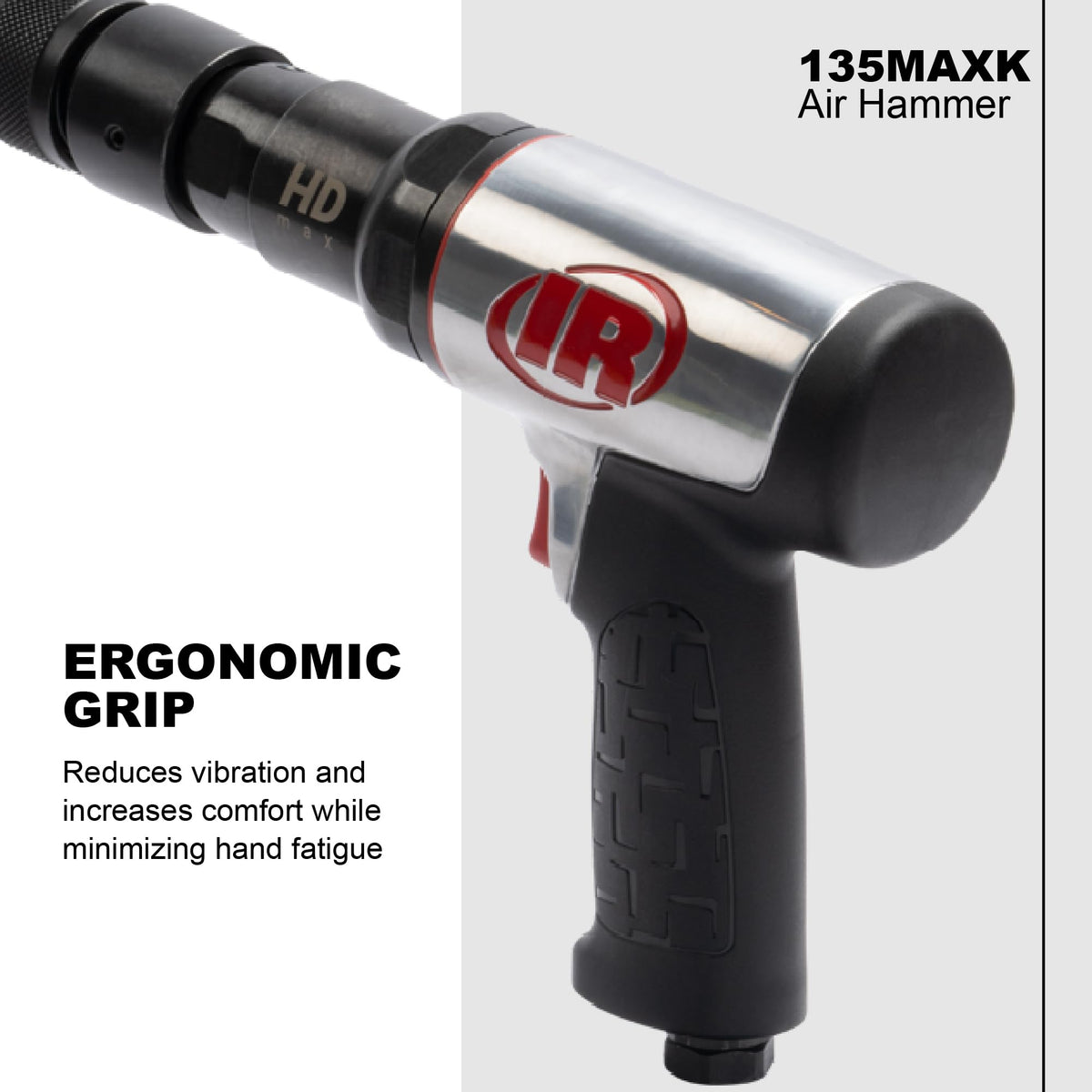 Ingersoll Rand 135MAXK quick-change retainer speeds up chisel changes.