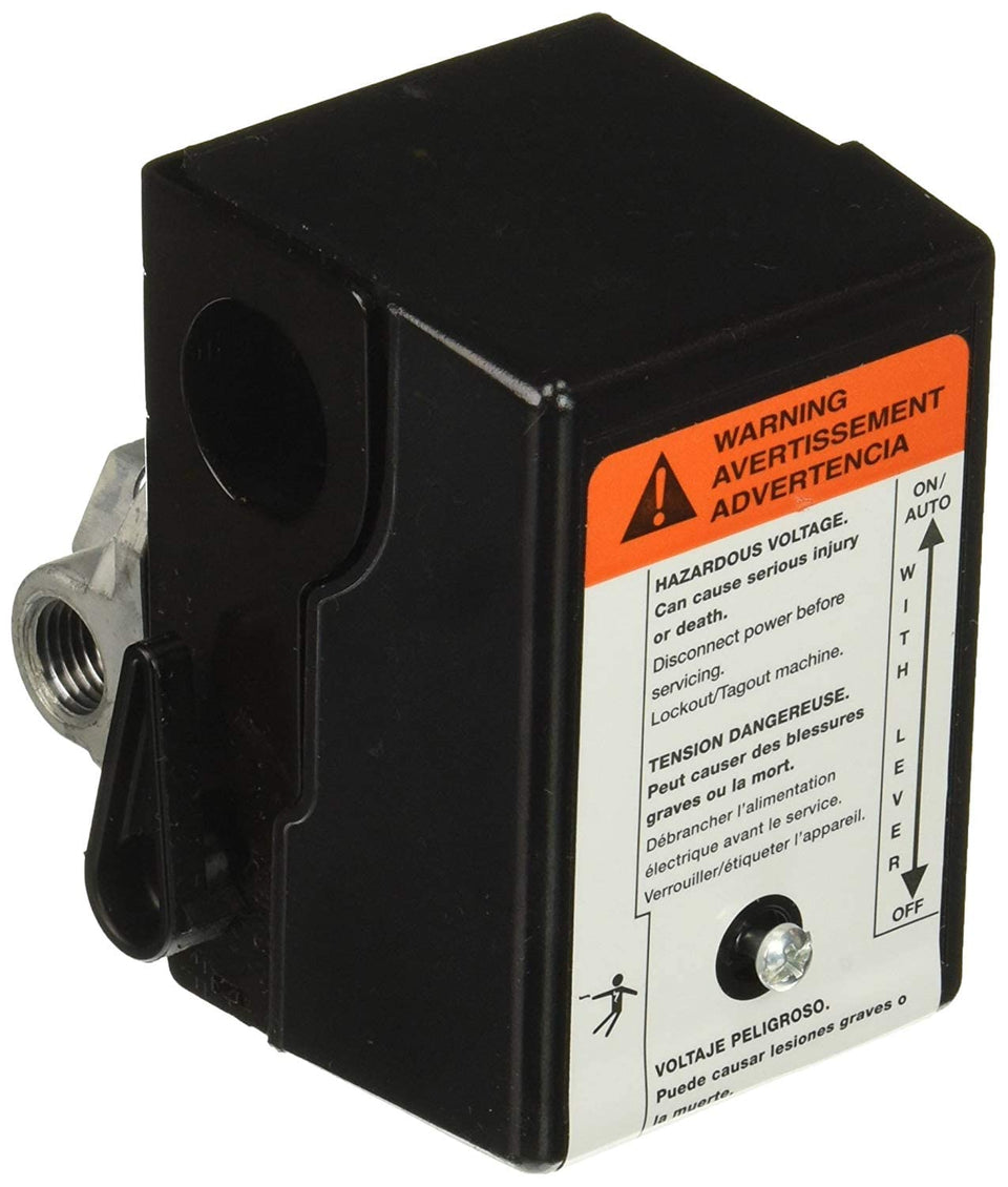Ingersoll Rand 23474653 pressure switch front view for precise control in 5 HP compressors.