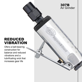 Front exhaust keeps workspace clean during grinding
