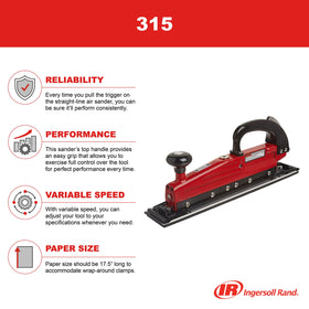 Ingersoll Rand 315 sander enables efficient leveling on large flat surfaces.