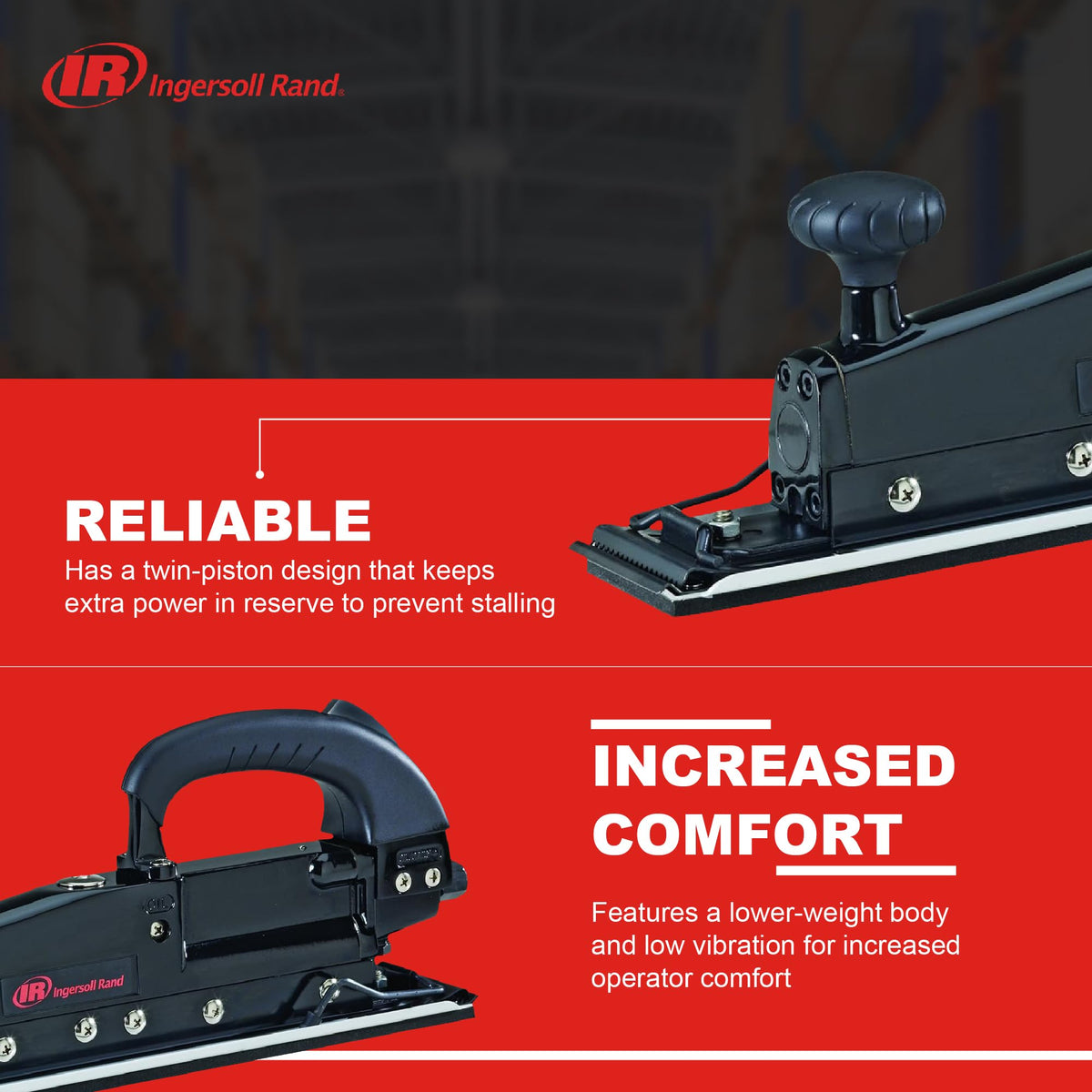 315G twin-piston mechanism powers consistent sanding without stalling.