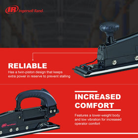 315G twin-piston mechanism powers consistent sanding without stalling.
