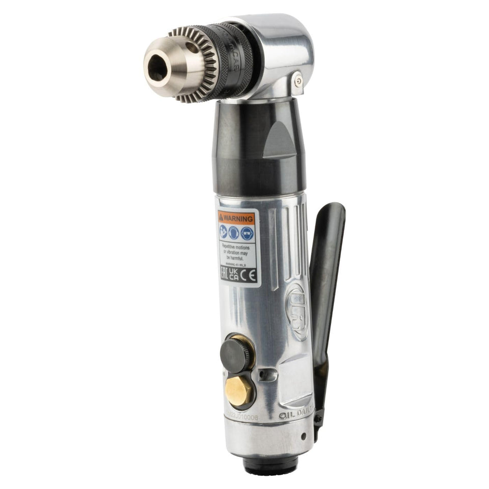 Ingersoll Rand 7807R-A right-angle air drill in tight space, enabling precise drilling