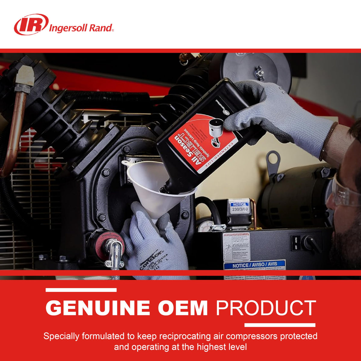 Ingersoll Rand carbon buildup reduction visual highlights cleaner internals.