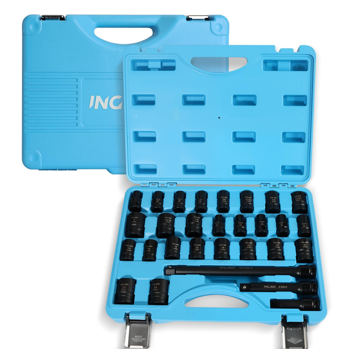 INGJER socket set neatly organized in a durable case for on the go jobs
