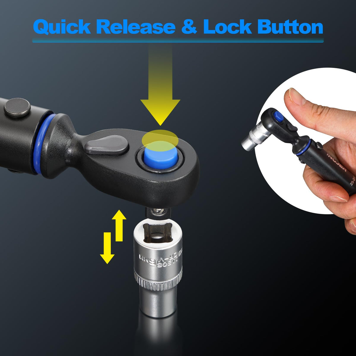 INGJER Torque Wrench chrome-vanadium construction for durability and rust resistance.