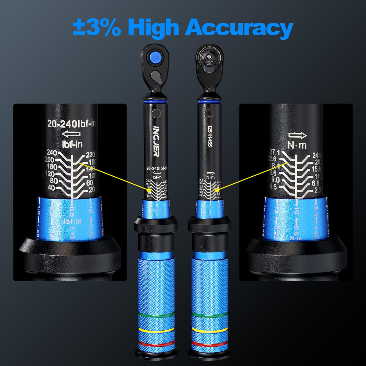 INGJER Torque Wrench audible click feedback confirms torque reached.