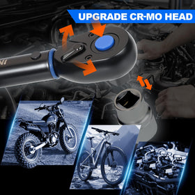 INGJER Upgrade blue finish torque wrench showcases durable chrome vanadium build.