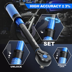 INGJER Upgrade 3/8 drive torque wrench with case emphasizes organized storage.