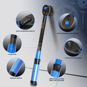 INGJER Upgrade 72-tooth reversible head enables easy tightening in tight spaces.