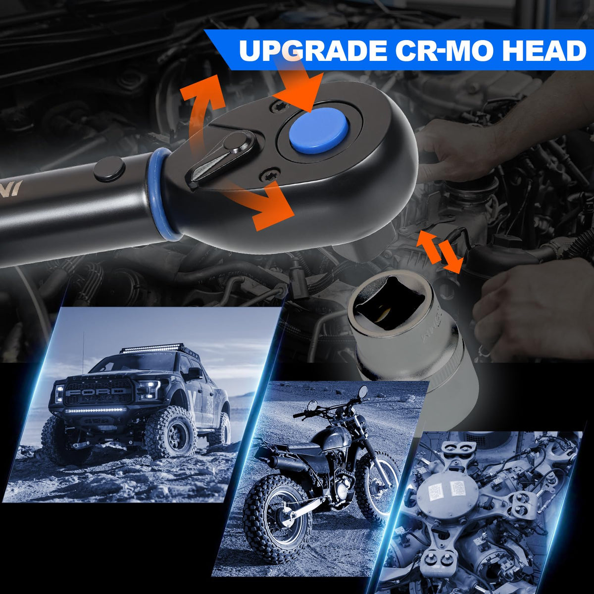 INGJER Upgrade chrome vanadium construction resists wear and corrosion.