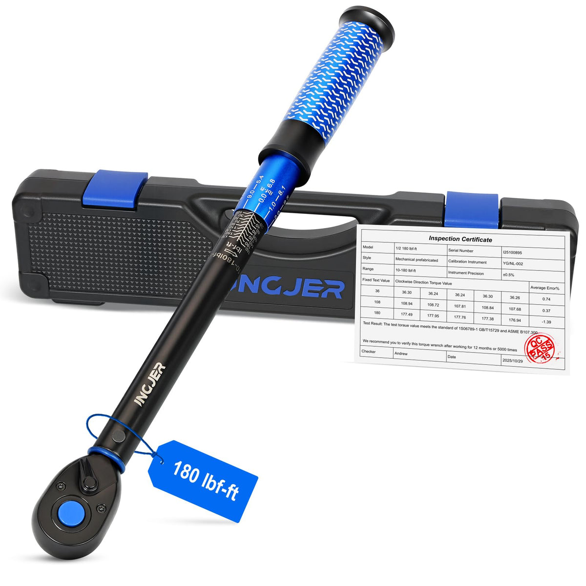 INGJER Upgrade half-inch drive torque wrench offers precision control for bike and motorcycle work.