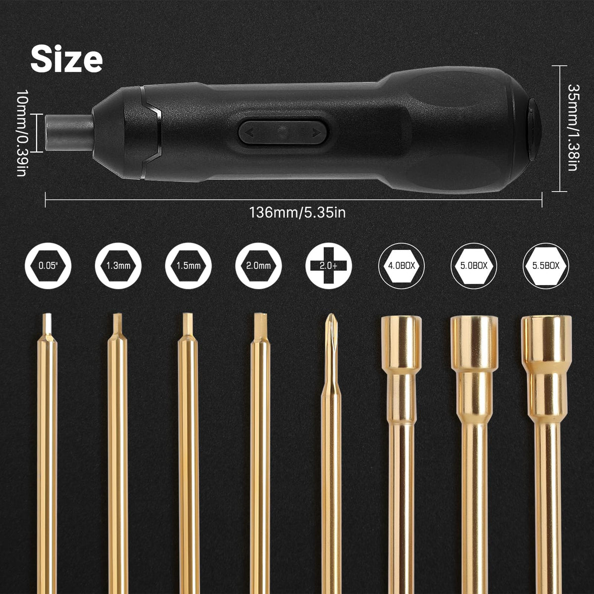 INJORA eight-bit bit set enables quick changes for various screws.
