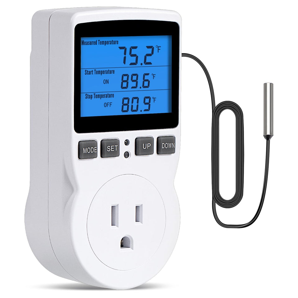 INKBIRDPLUS thermostat outlet front view for quick temperature control at a glance.