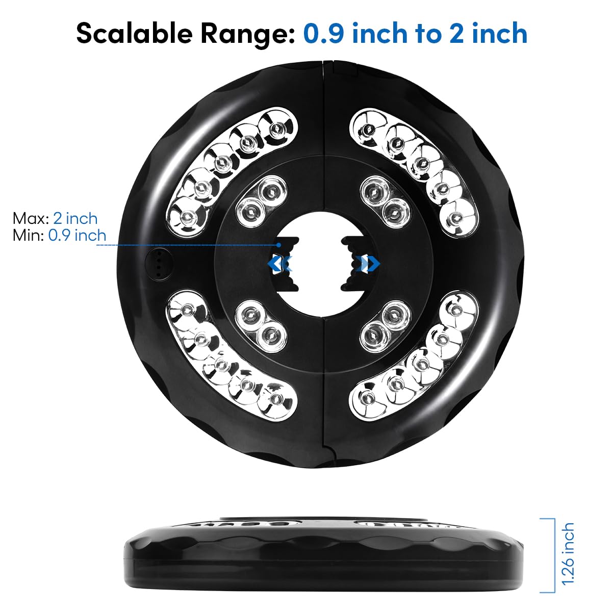 INKEER flexible mounting for clamp, hook, or pole placement.
