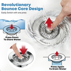Inkhut anti-clogging basket prevents debris buildup and clogs.