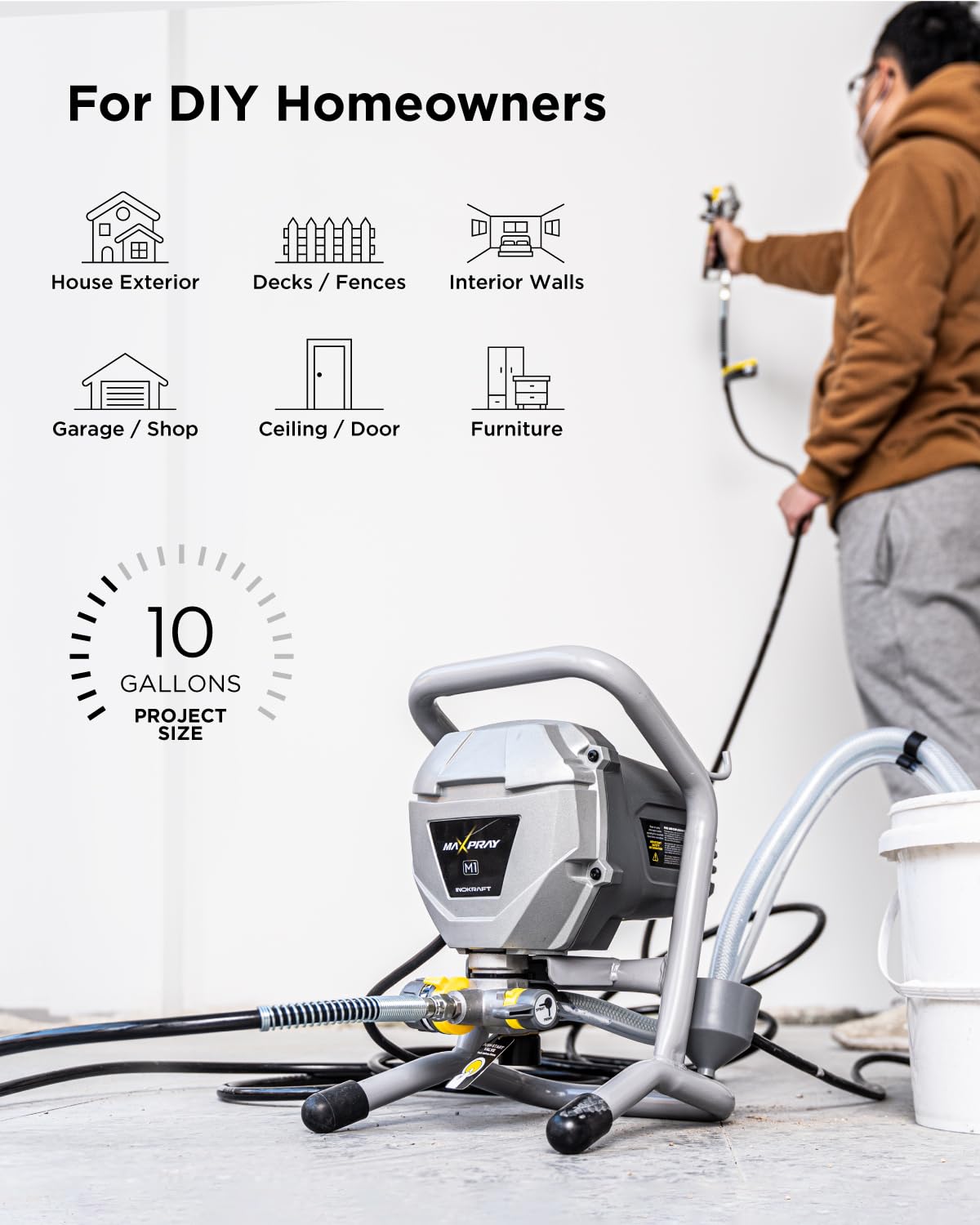 InoKraft MaXpray M1 360 swivel joint enables flexible painting in tight spaces