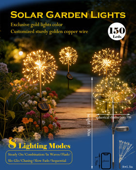 INMKALI 150-LED pathway stake lights brighten walkways at night.