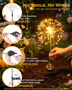 INMKALI gold-color wired design creates elegant, durable garden lighting.