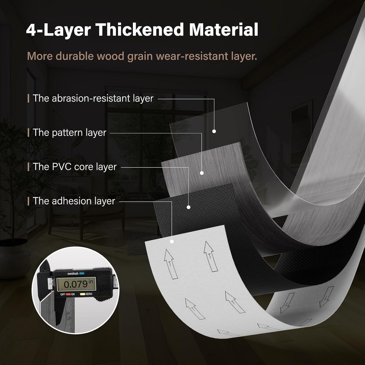 INMOZATA flooring suitable for bedrooms living rooms kitchens and RVs.