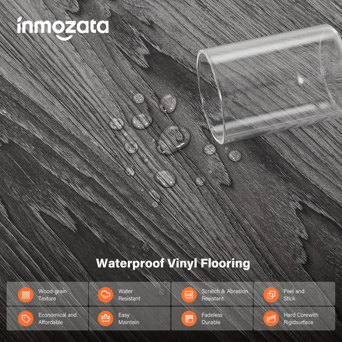 INMOZATA wood grain deep gray finish enhances modern interiors.