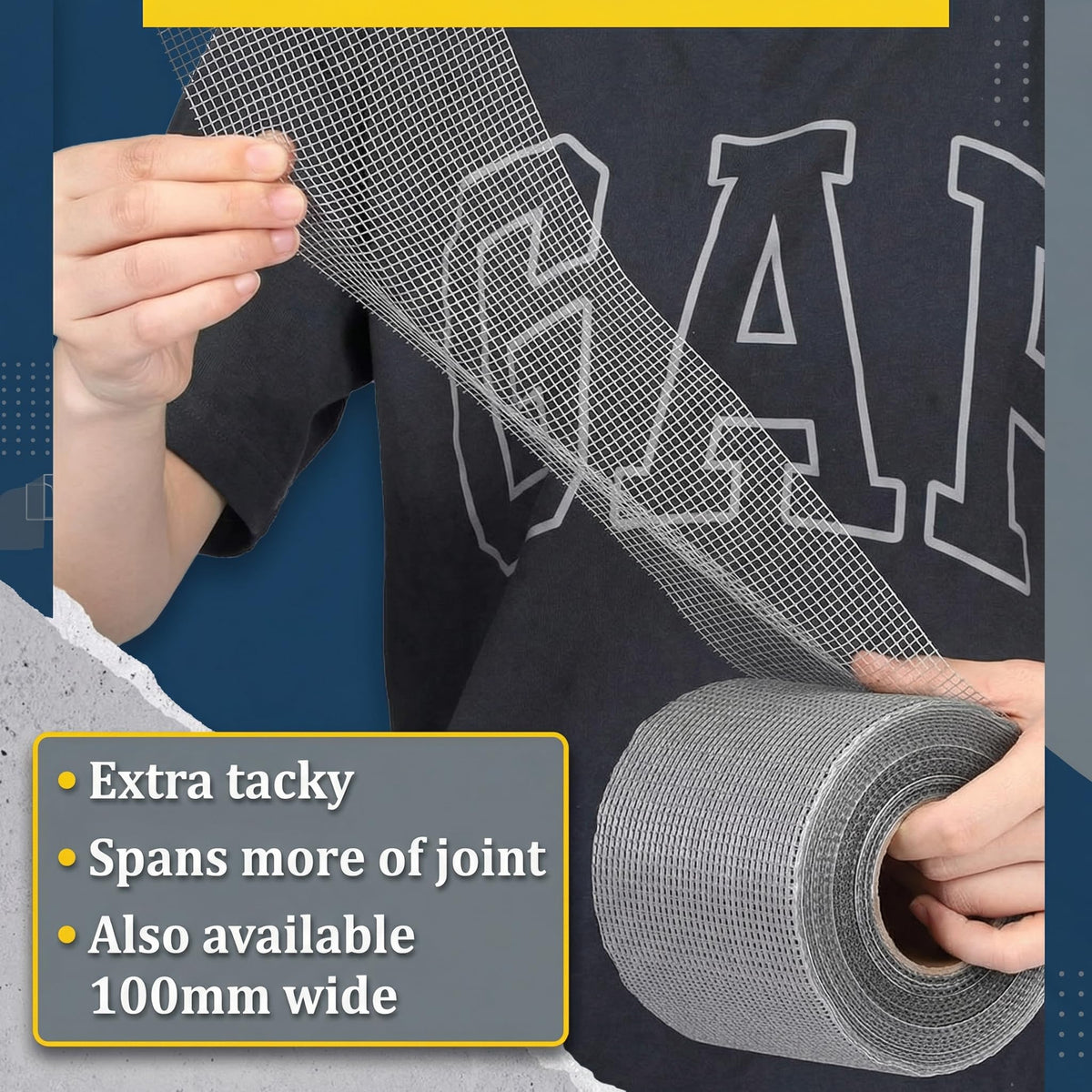 Innconee humidity-ready joint tape effective in kitchens and bathrooms against moisture.
