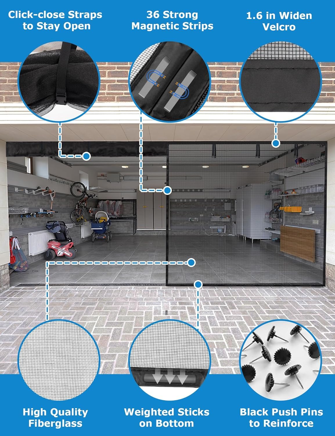 innhom garage screen magnetic closure in action for seamless pass-through