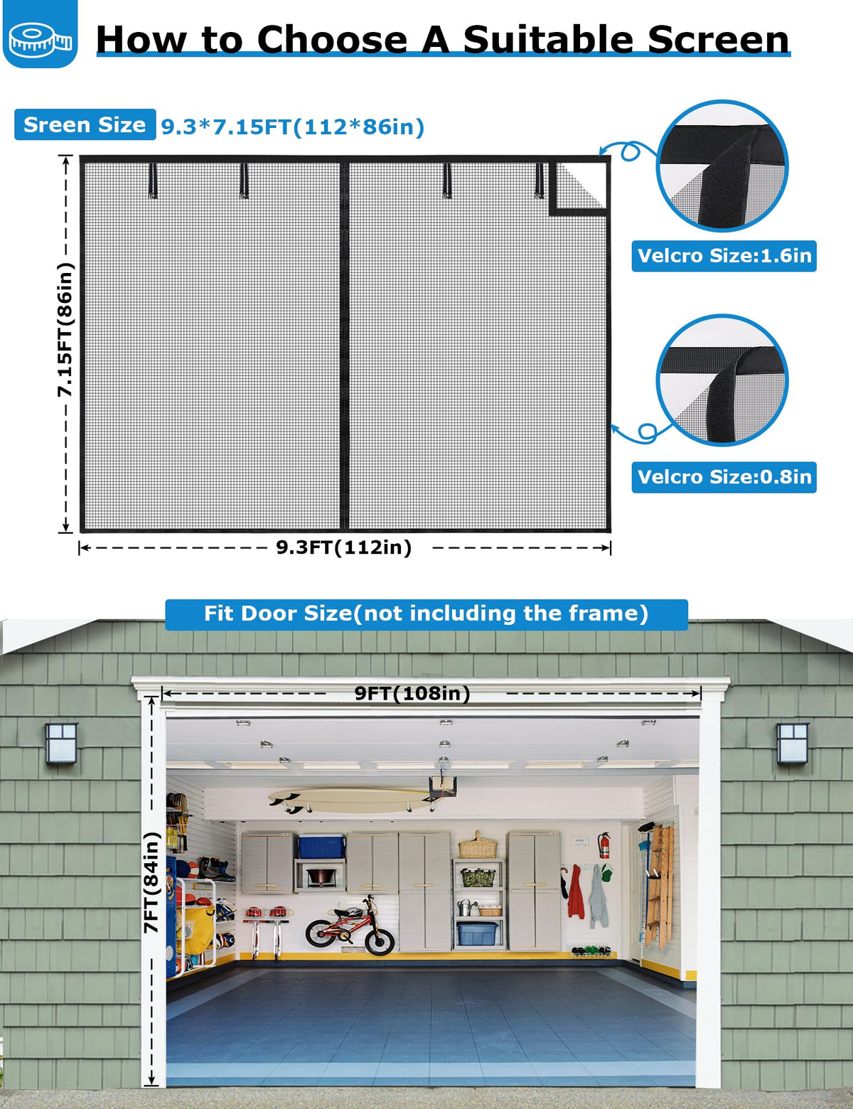 innhom magnetic garage door screen 36 magnets close-up highlights secure automatic closure