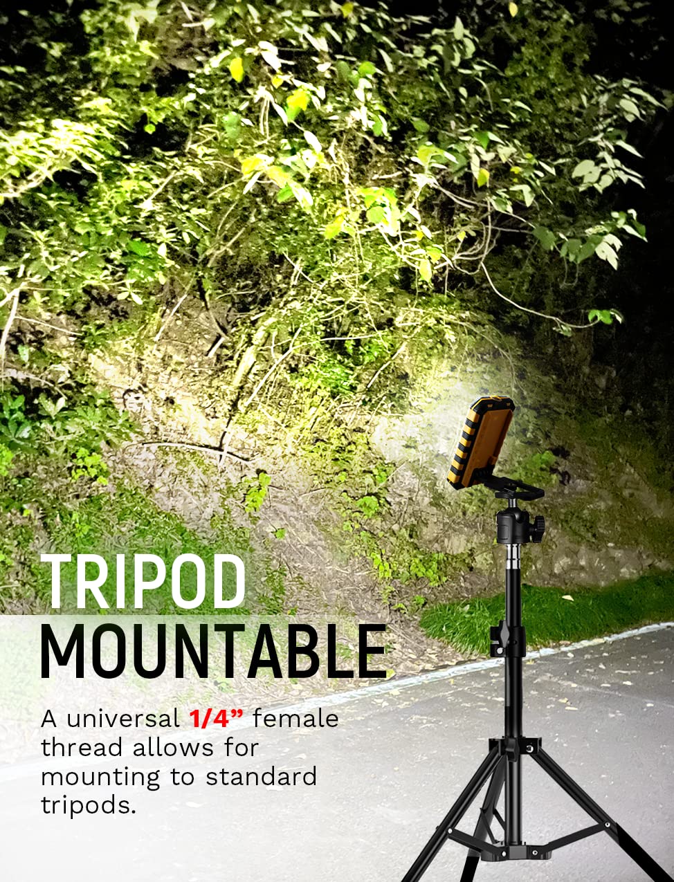 innofox LED work light mode display illustrating four modes for versatility