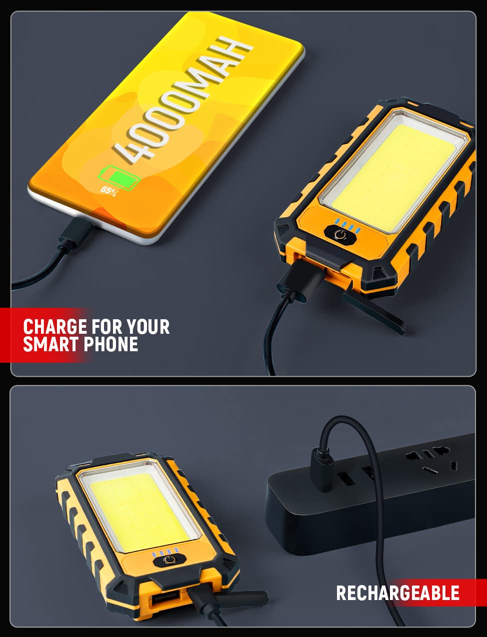 innofox LED work light rugged, splash-proof and drop-resistant for outdoors