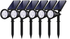 InnoGear solar lights illuminate the flag pole at night for enhanced curb appeal