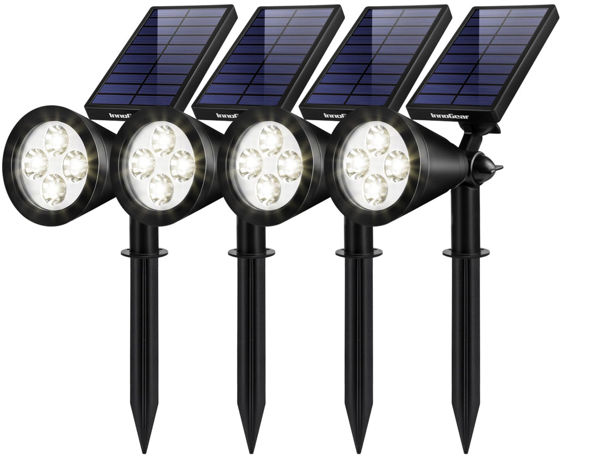 InnoGear outdoor solar lights 4-pack illuminate walkways with durable waterproof construction.