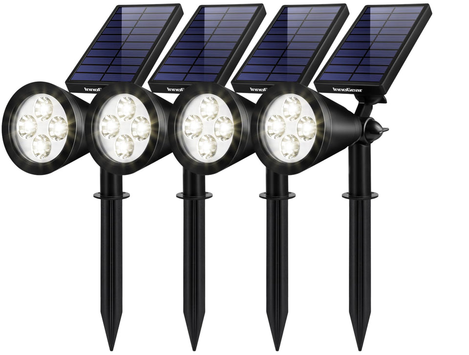 InnoGear outdoor solar lights 4-pack illuminate walkways with durable waterproof construction.