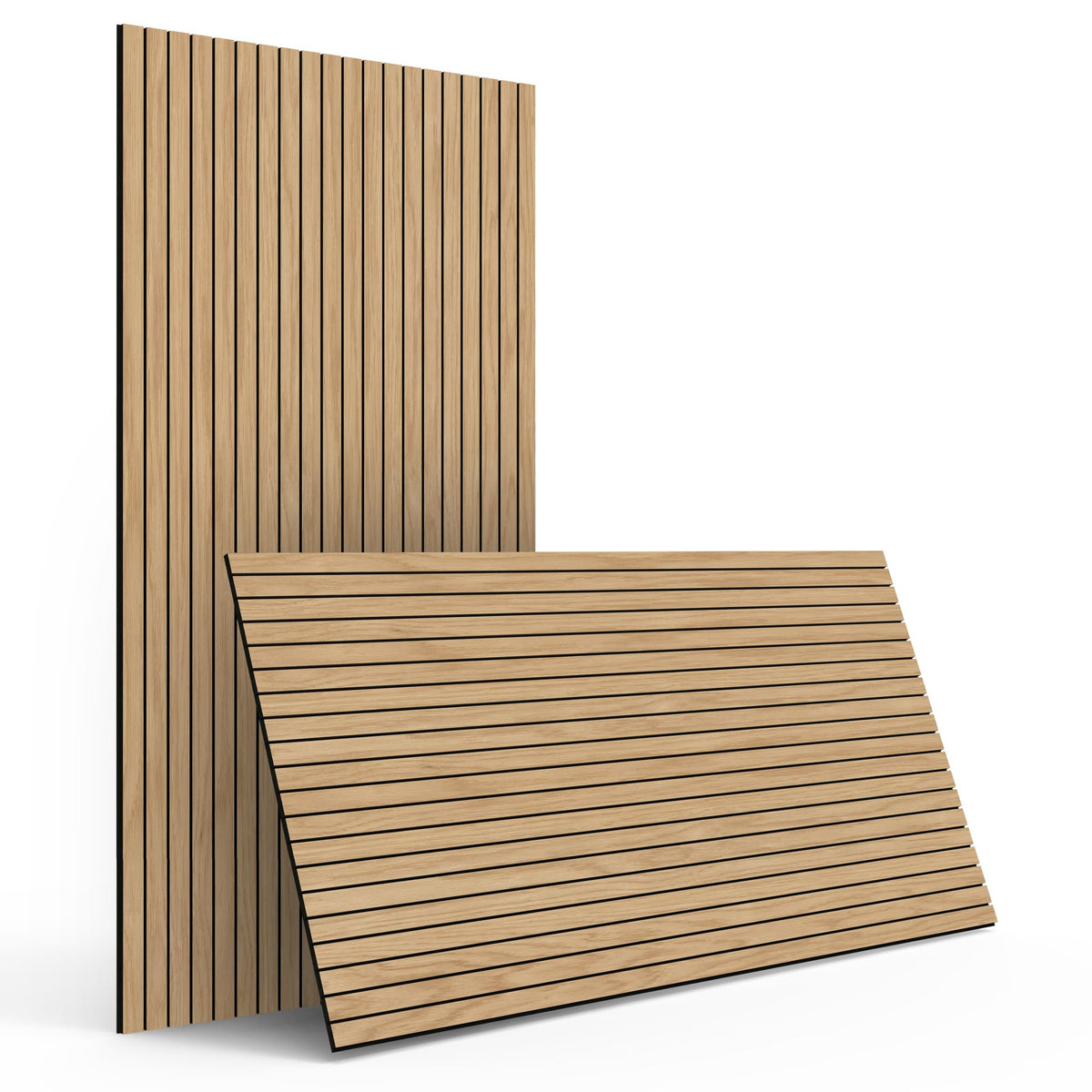 INNO STICKERS wood slat wall panel natural oak adds warm decor and subtle sound absorption.