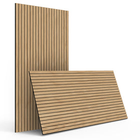 INNO STICKERS wood slat wall panel natural oak adds warm decor and subtle sound absorption.