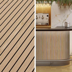 INNO STICKERS wood slat wall panel natural oak showcases natural grain and depth.