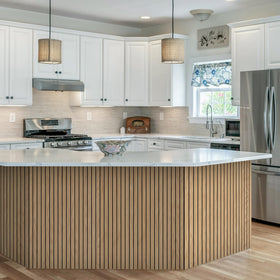 INNO STICKERS wood slat wall panel natural oak complements modern interiors.