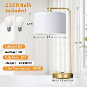Innqoo bedside lamp pair assembled with bulbs included for instant use.