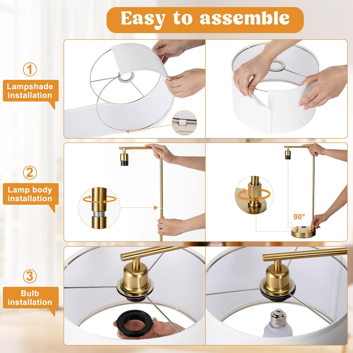 Innqoo bedside lamp pair in a cozy bedroom setup for versatile decor.