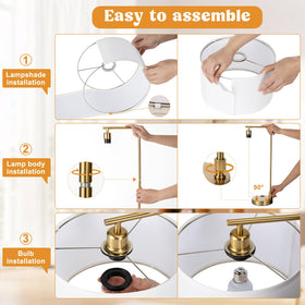 Innqoo bedside lamp pair in a cozy bedroom setup for versatile decor.
