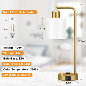 Innqoo Gold Lamp emits a soft glow ideal for reading at night.
