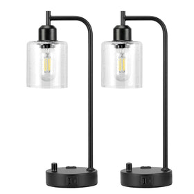 Power, charging, and dimming convenience in one stylish bedside pair.