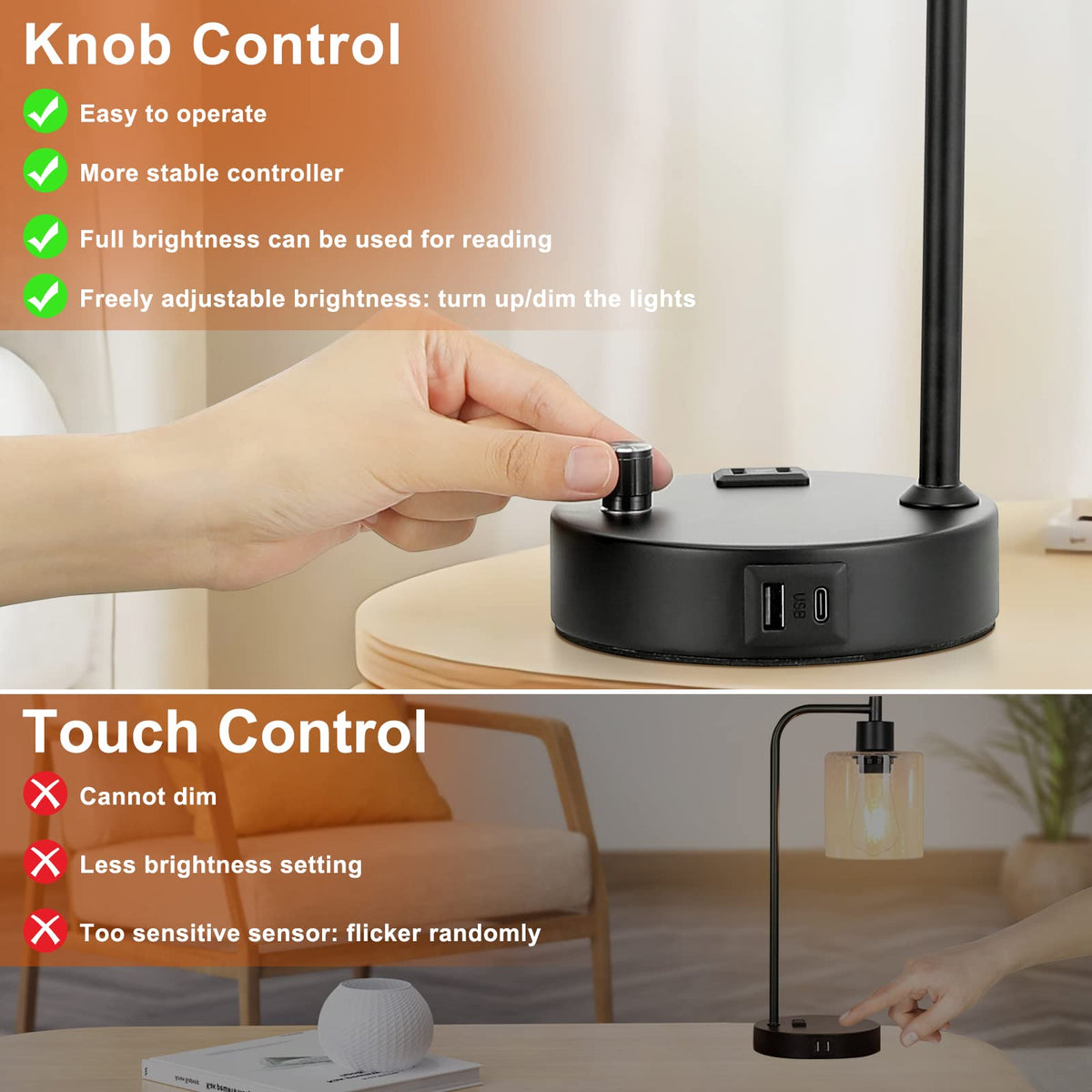 Innqoo lamp includes two 6W LED bulbs for bright, steady light.