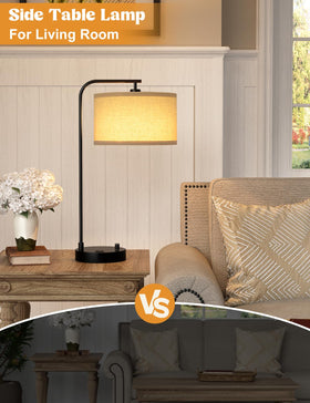 Innqoo tall table lamp cantilever arm keeps shade balanced.