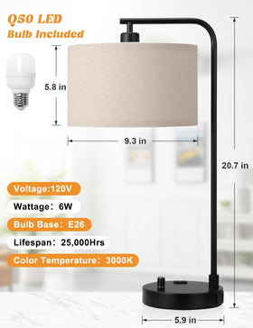 Innqoo tall table lamp ships with simple three-step assembly.
