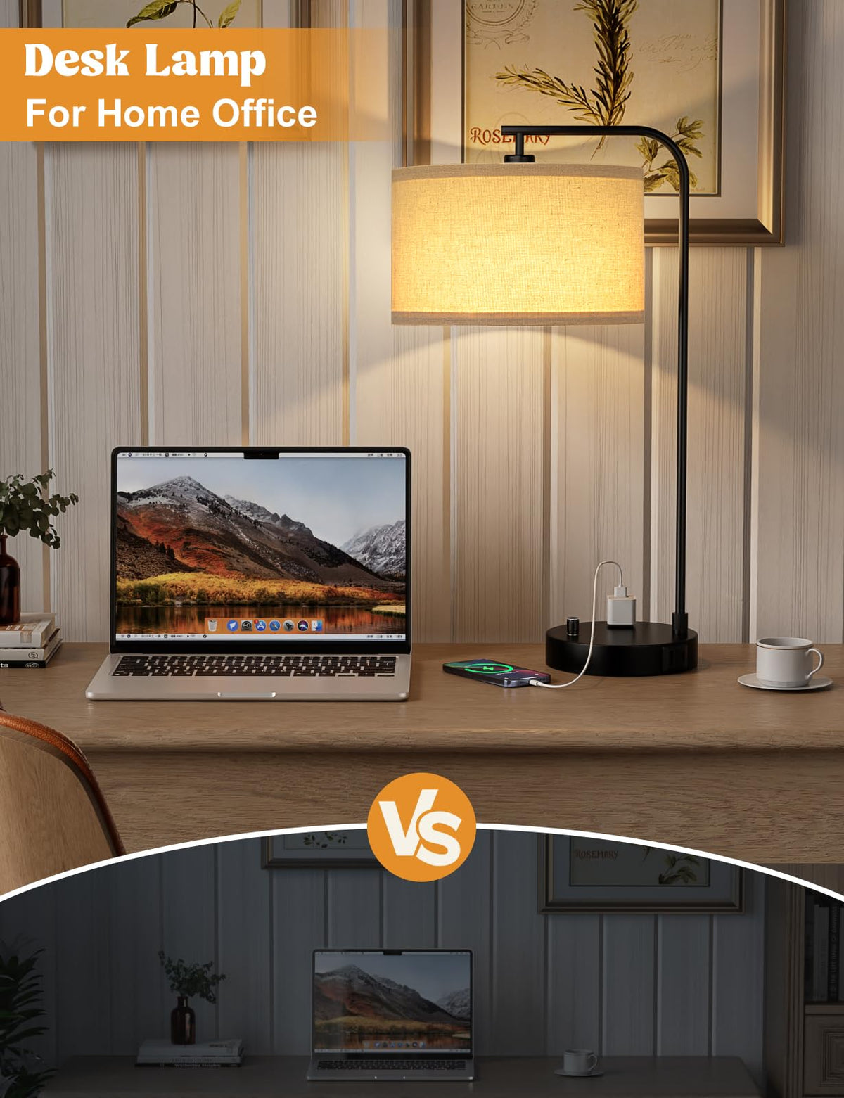 Innqoo tall table lamp sports matte black body with modern contrast.