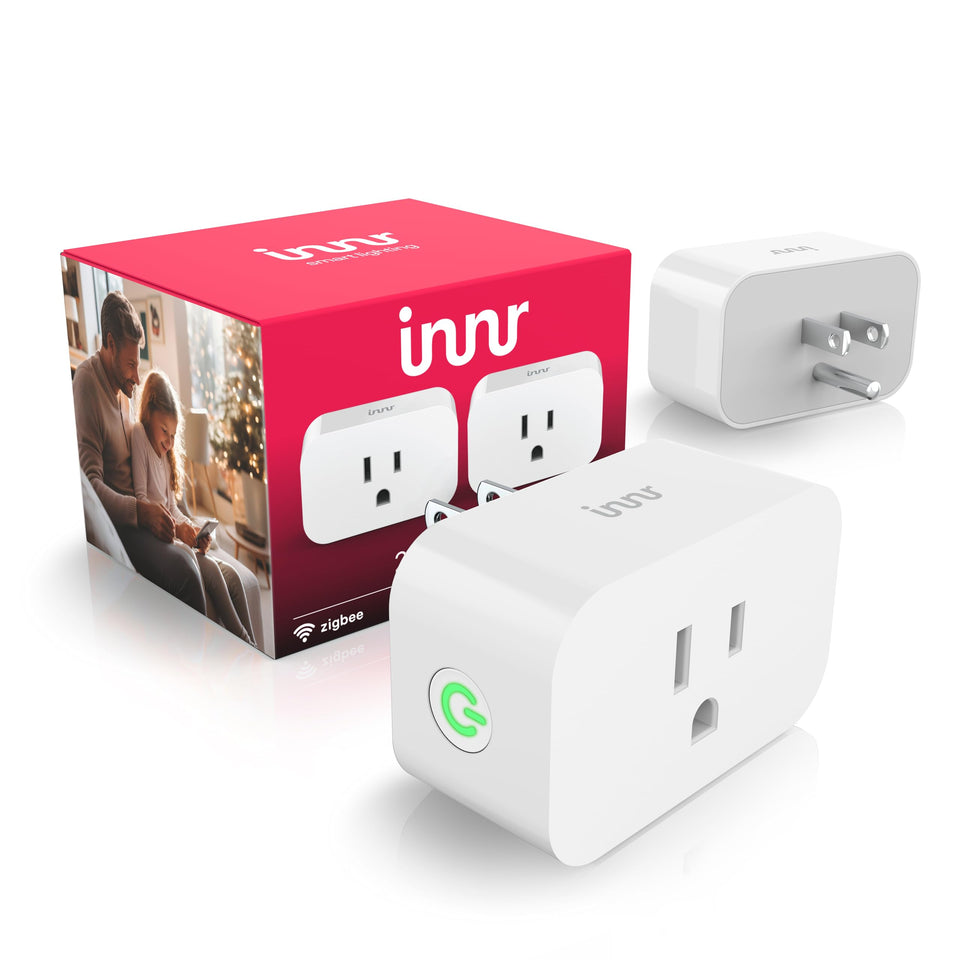 Innr Zigbee Smart Plug showing Hue compatibility for seamless lighting control